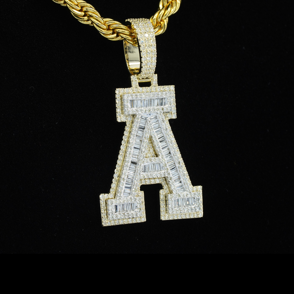 10k Diamond Letter A Pendant 1.7 ctw