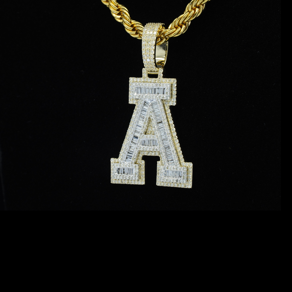 10k Diamond Letter A Pendant 1.7 ctw