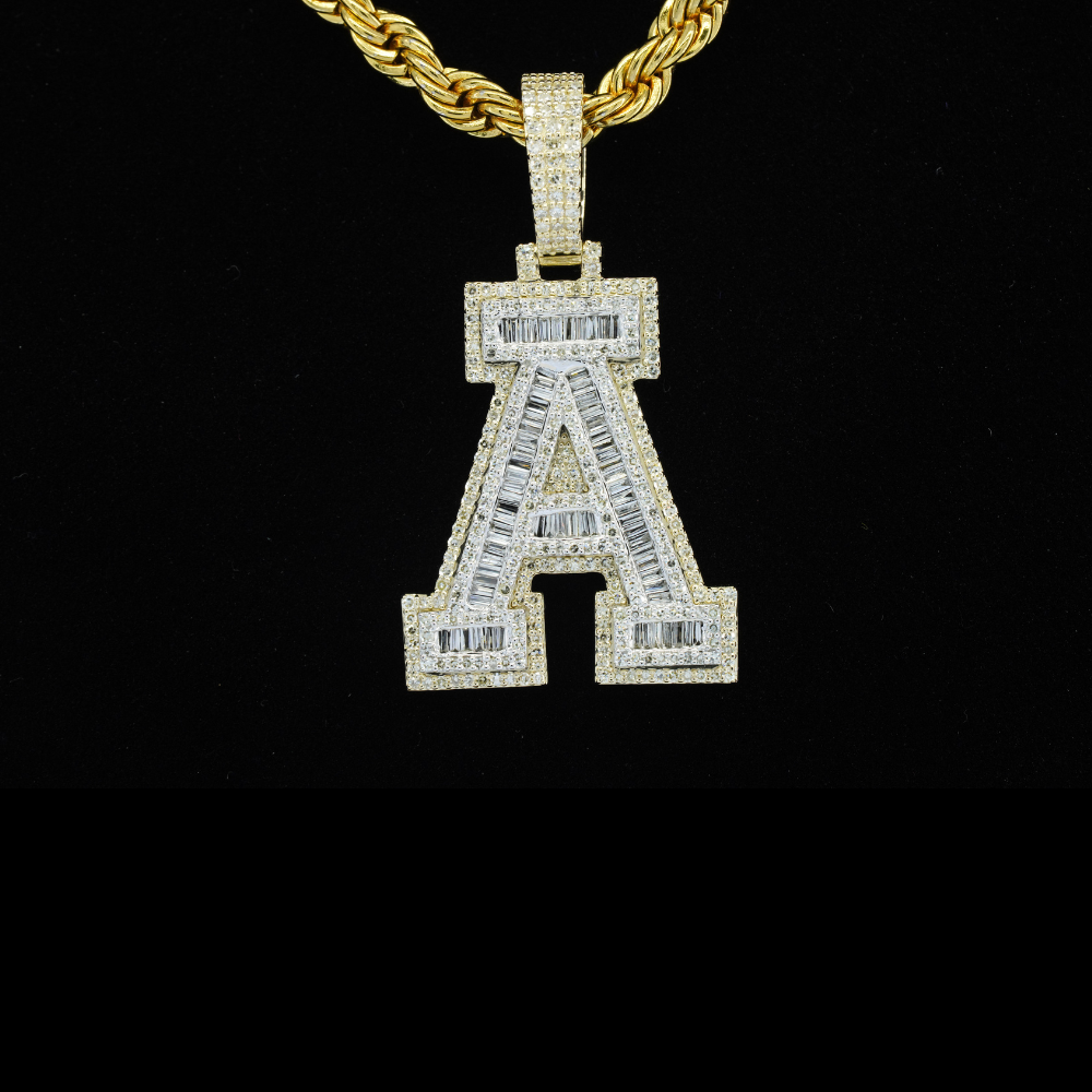 10k Diamond Letter A Pendant 1.7 ctw