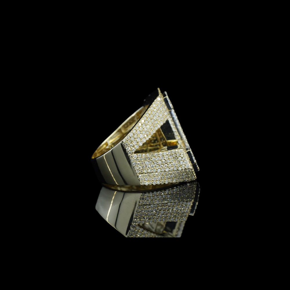 10k Mens Diamond Letter J Ring 2.8 ctw