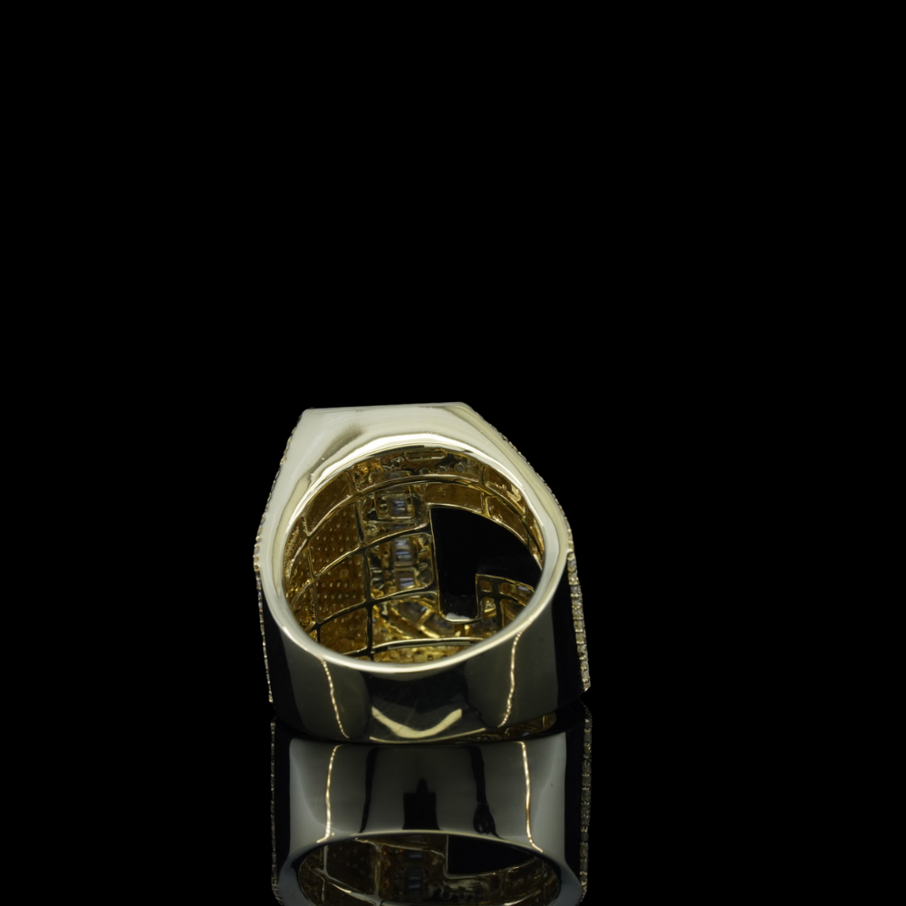 10k Mens Diamond Letter J Ring 2.8 ctw