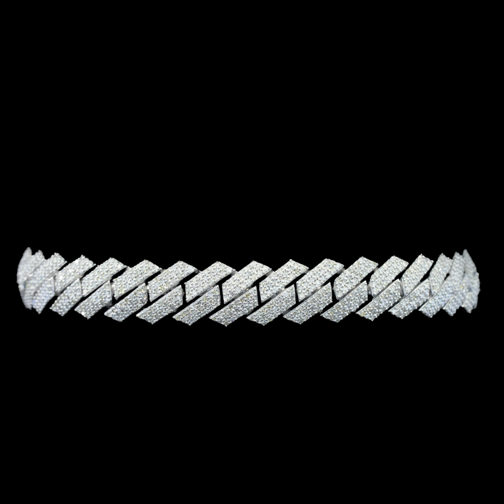 10k Diamond Miami Cuban Bracelet 5.9 Ctw