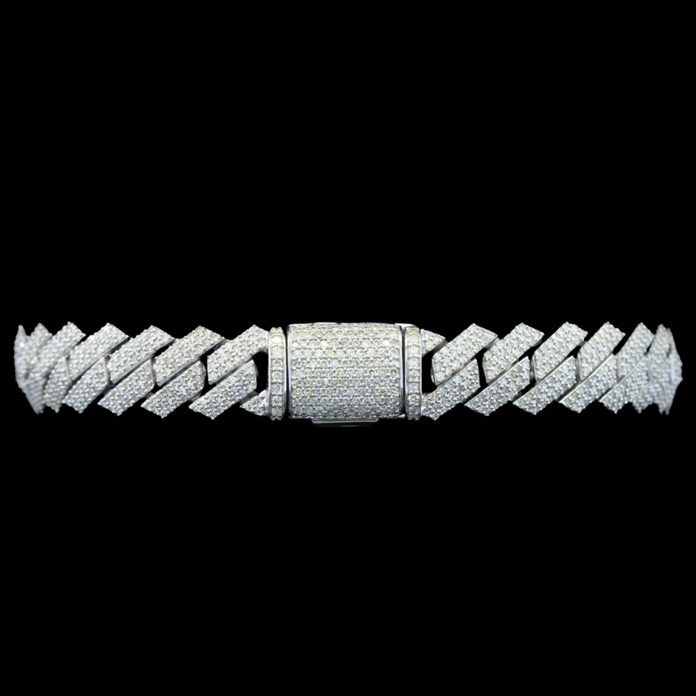 10k Diamond Miami Cuban Bracelet 5.9 Ctw