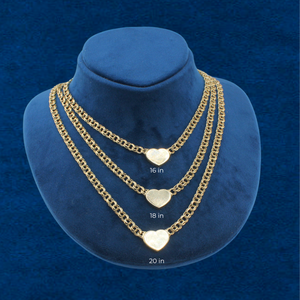 10K Heart Chino Chain 5mm