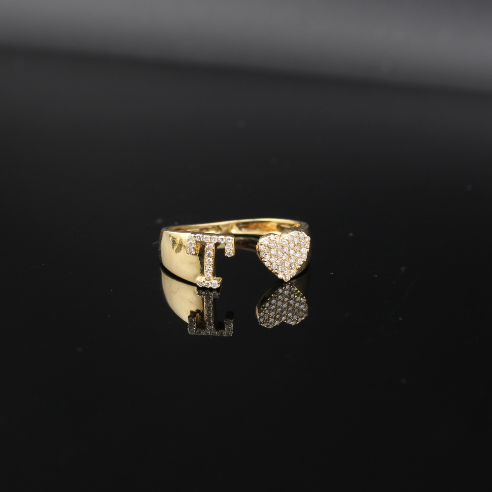 10K Diamond Initial Rings (Multiple Letters)