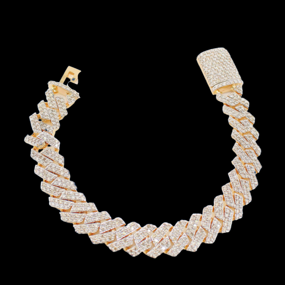 10K Diamond Cuban Link Bracelet 6.8 CTW