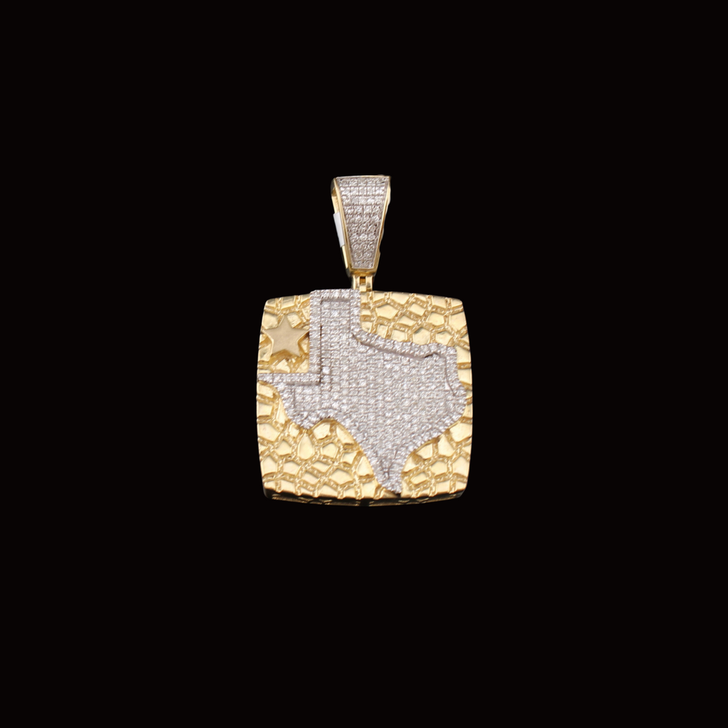 10K Diamond Texas Nugget Pendant