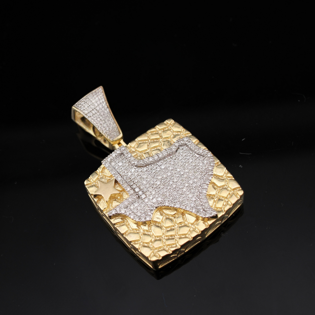 10K Diamond Texas Nugget Pendant