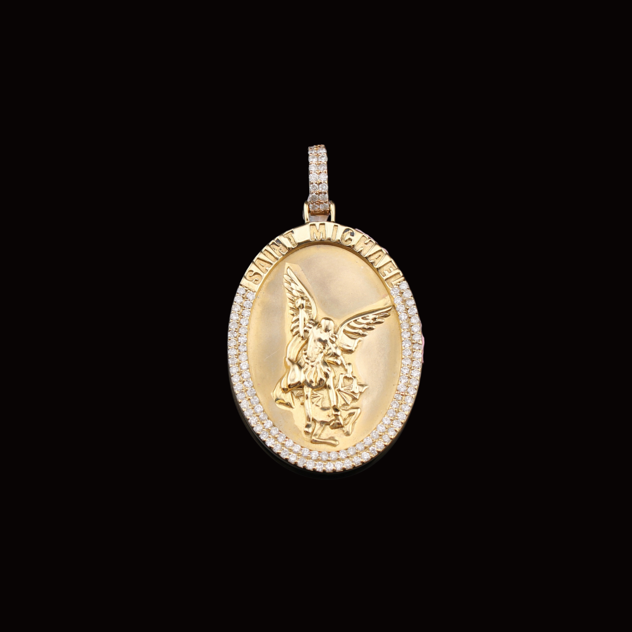 10K Diamond Saint Michael Pendant