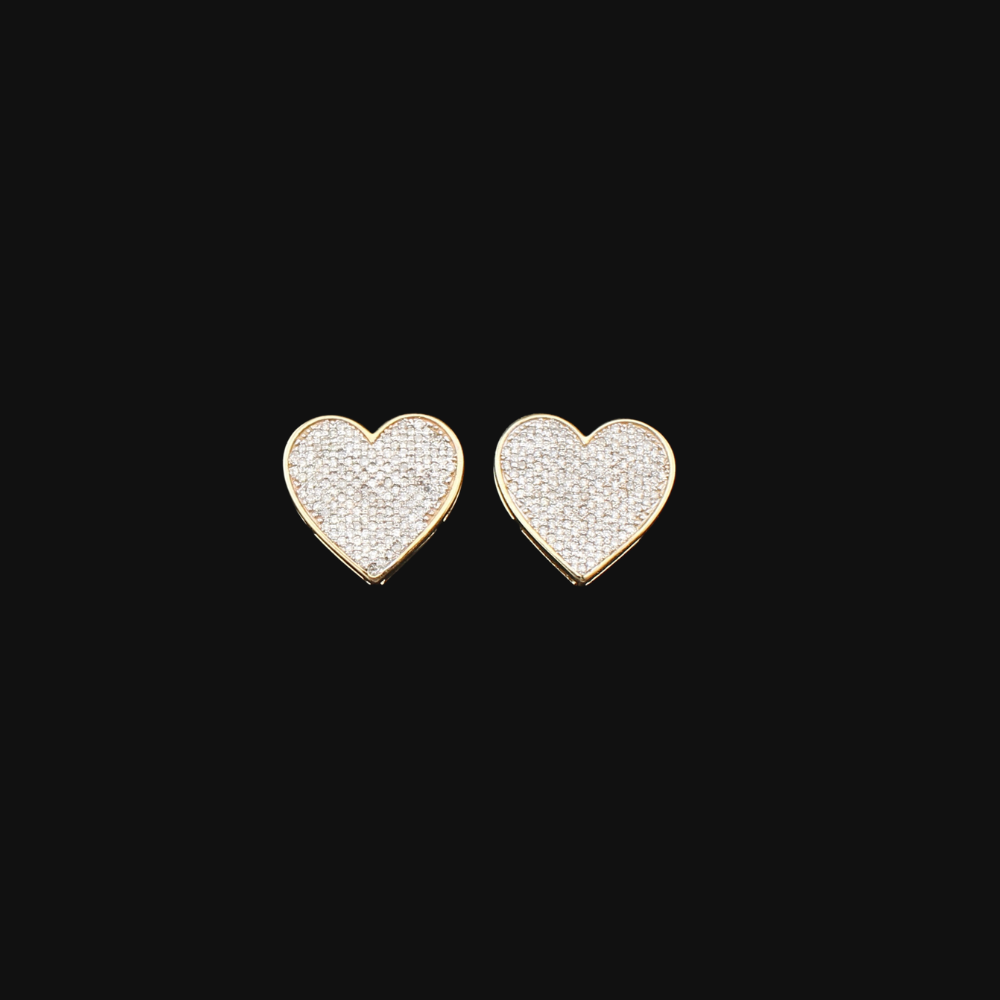 10K Diamond Heart Earrings