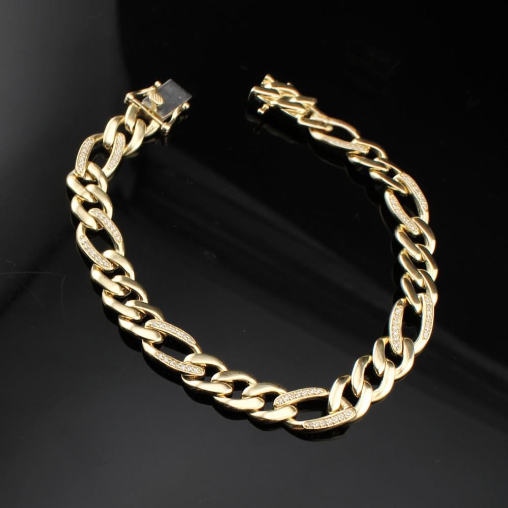 14K Diamond Cuban Bracelet