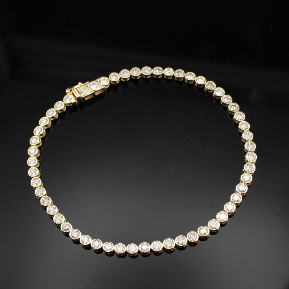 14K Gold Bezeled Tennis Bracelet