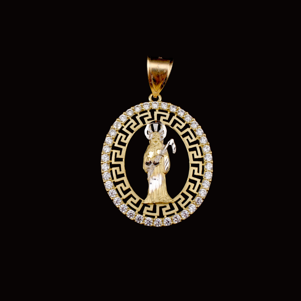 10K Real Gold Santa Muerte Pendant