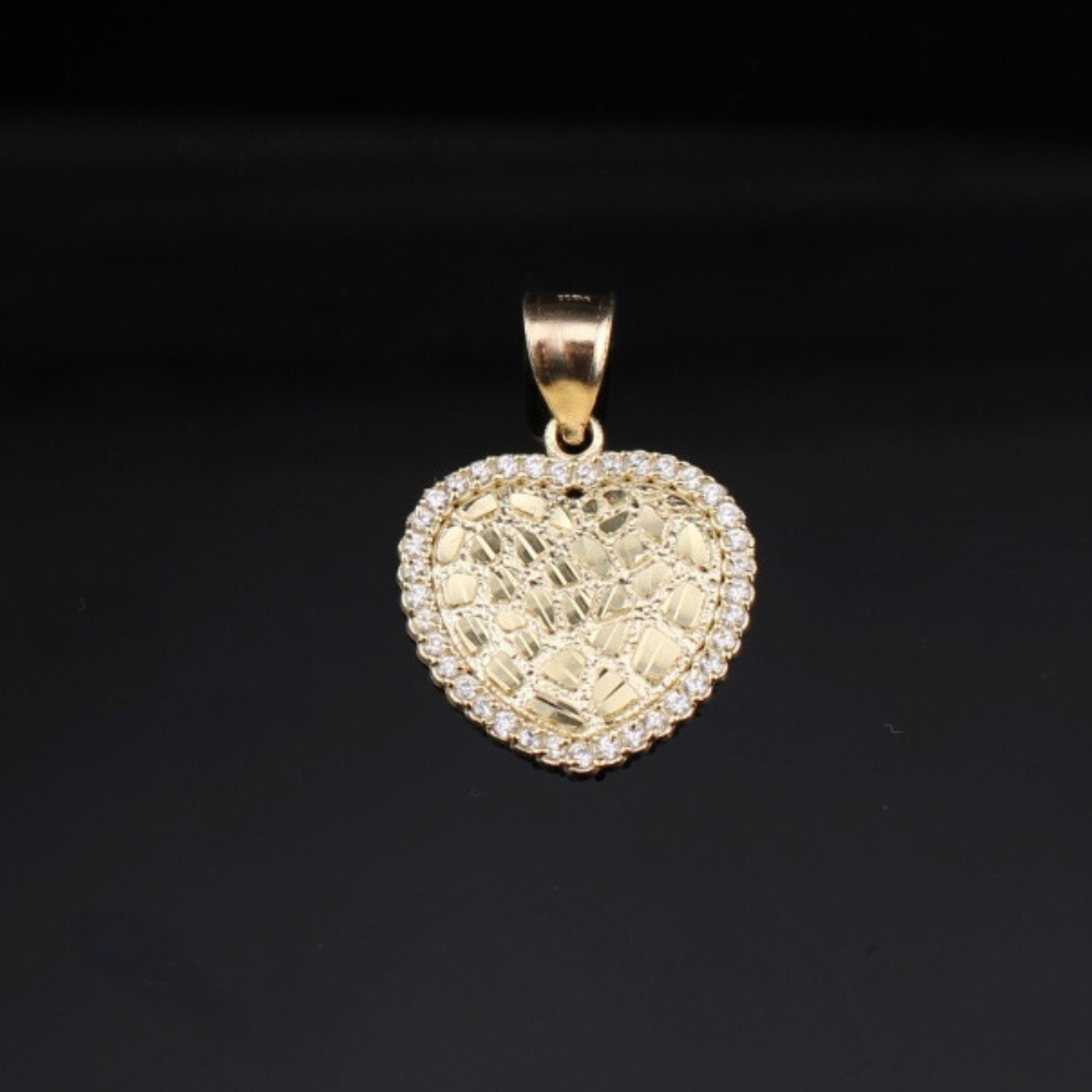 10K Gold Heart Nugget Pendant