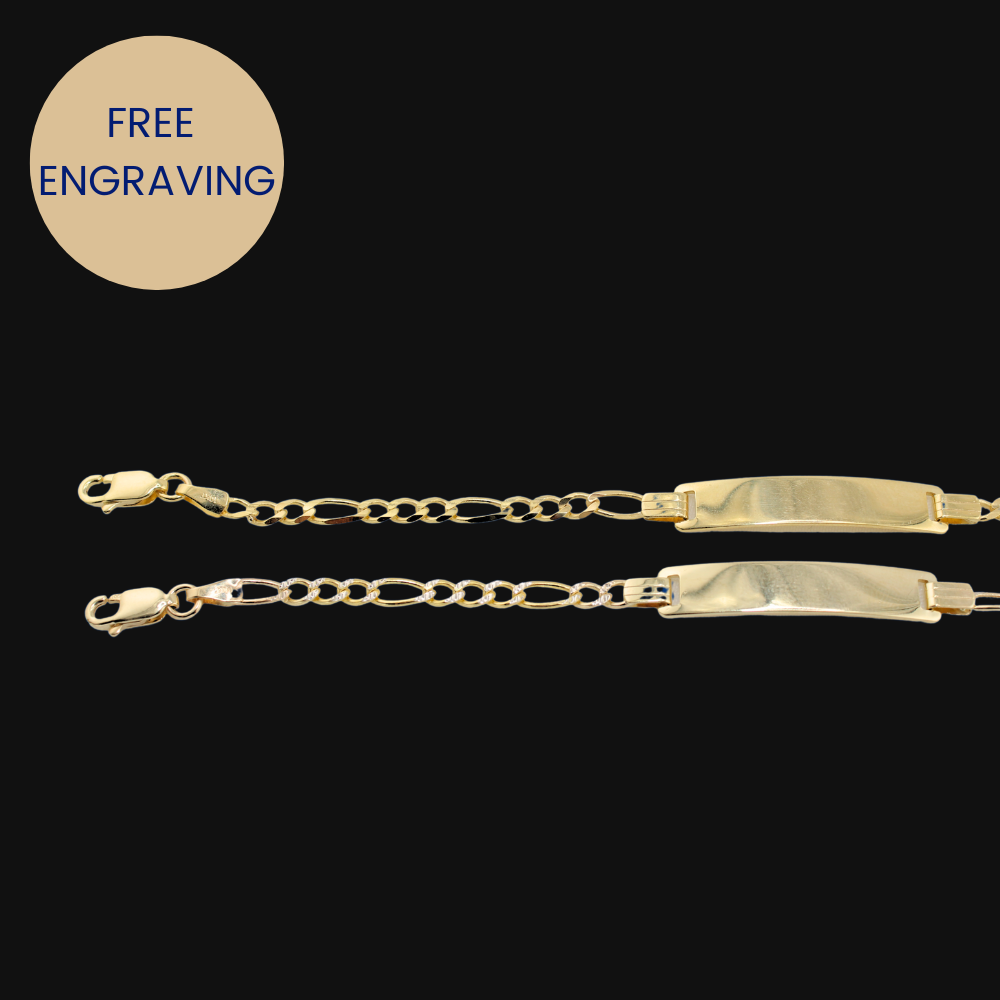 10K Figaro Baby ID Bracelet