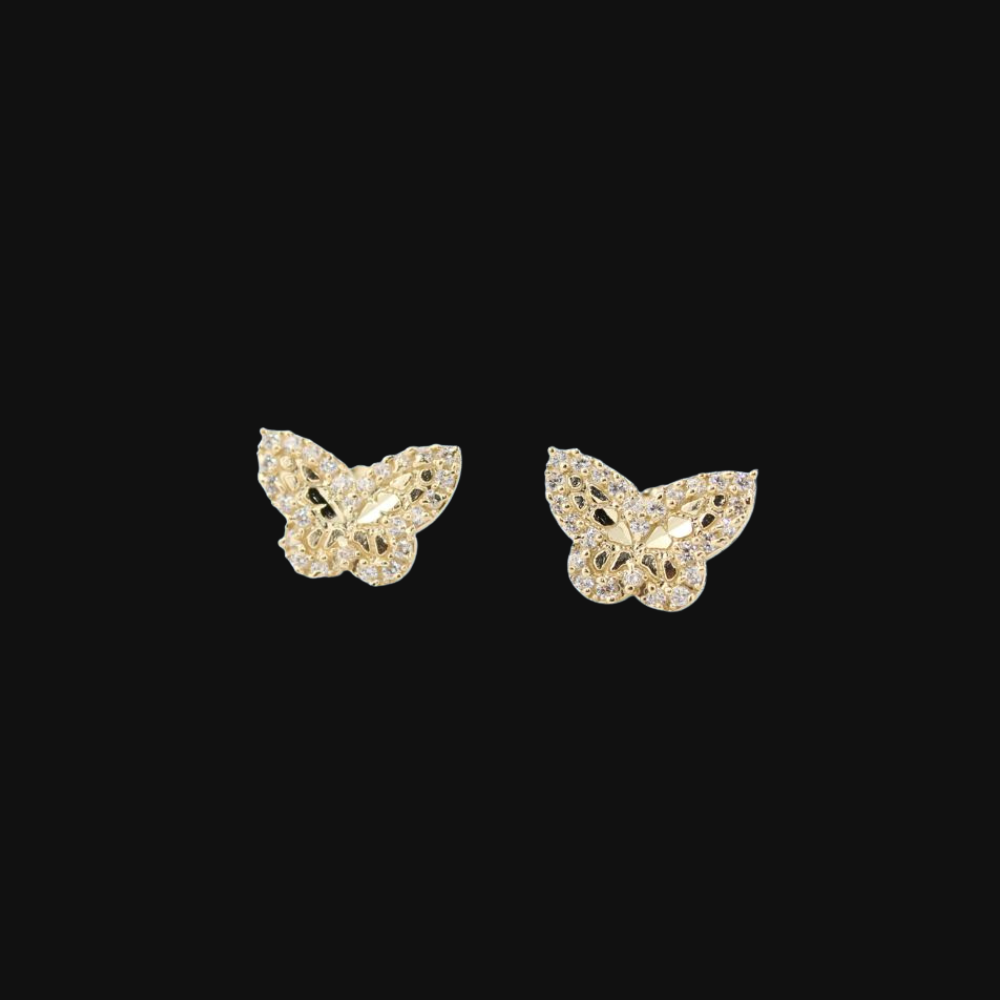 10K Nugget Butterfly Earrings