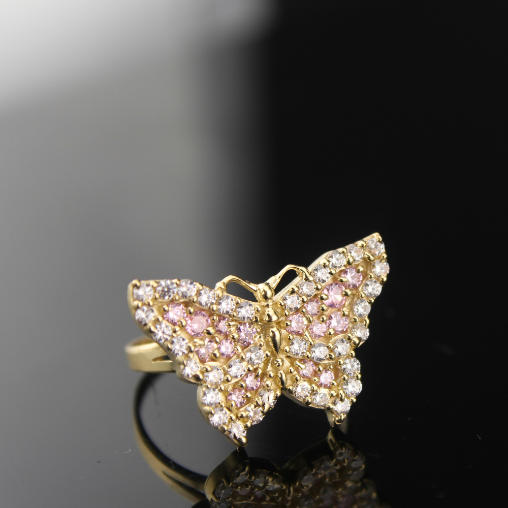10K Butterfly Womans Ring