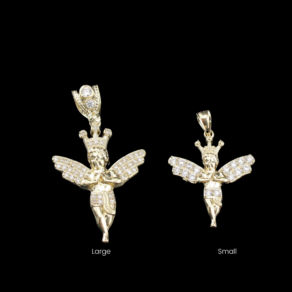 10K Real Gold Angel Pendant