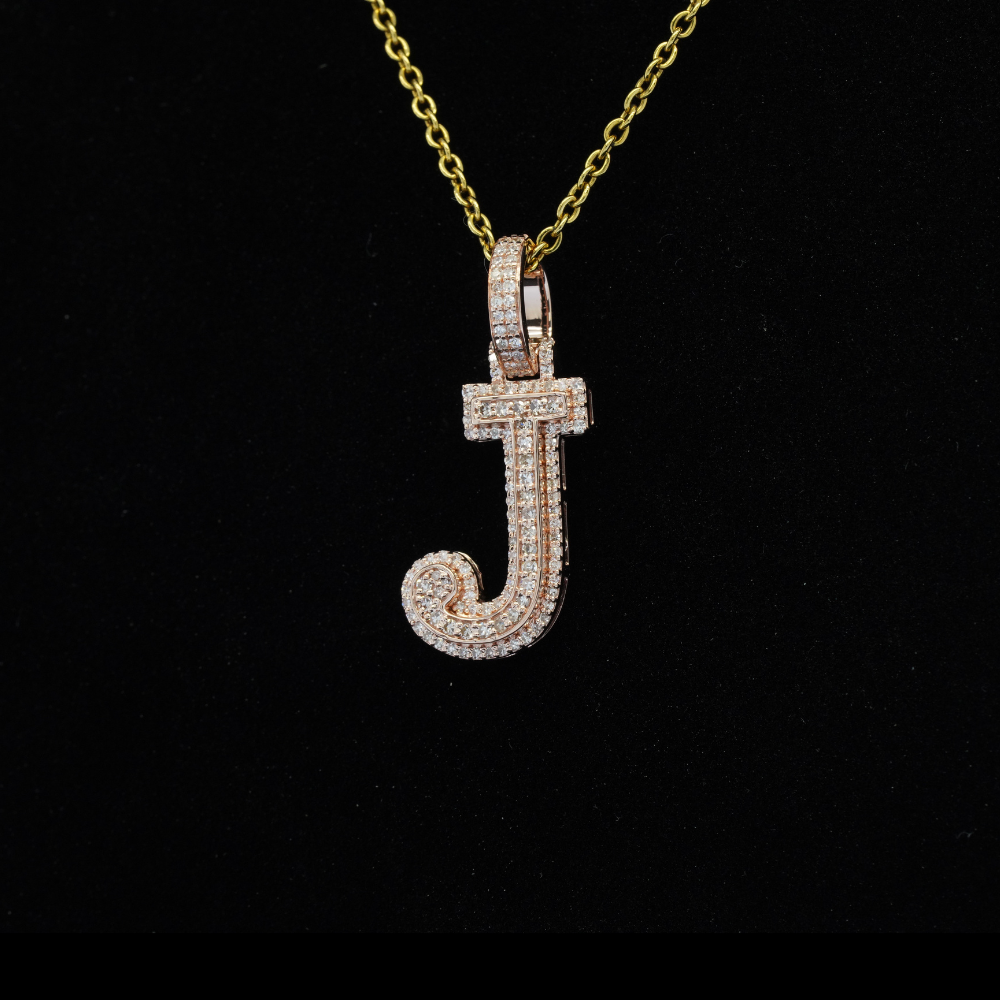 10k Diamond Letter J Pendant 0.35 ctw