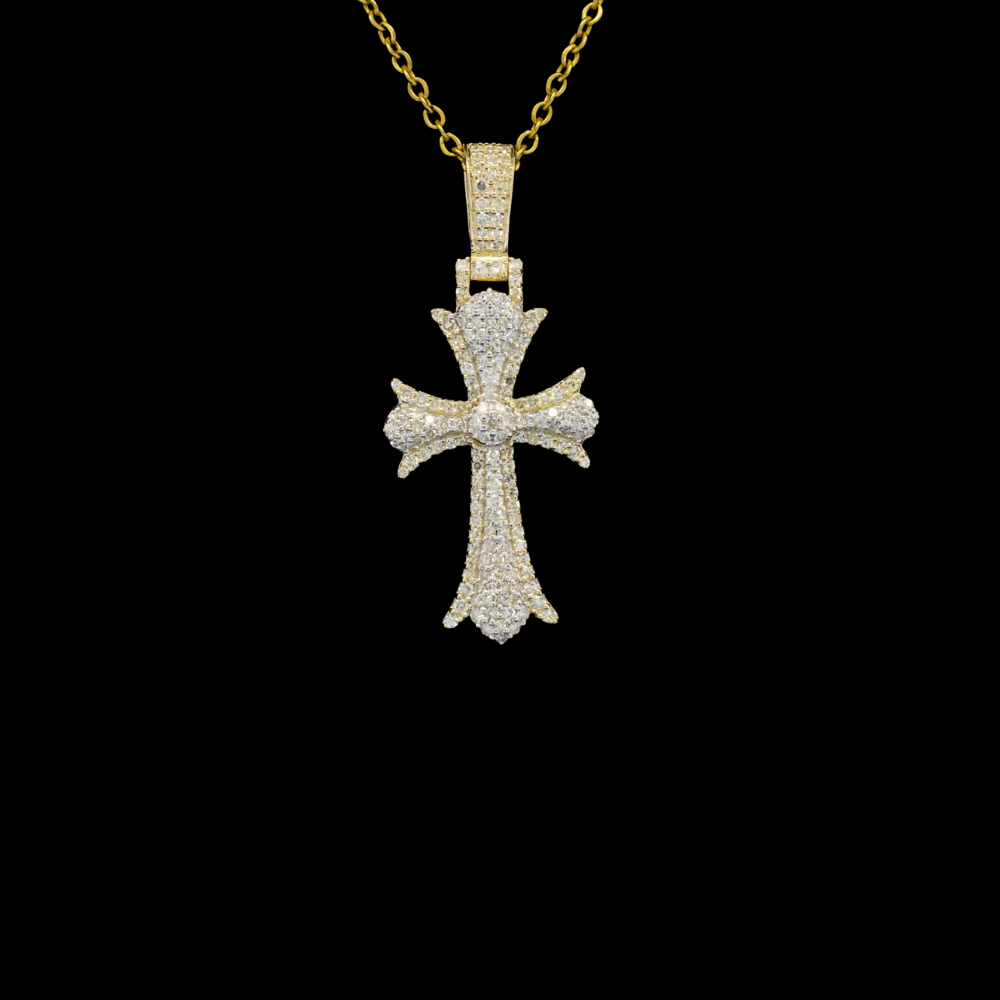 10k Diamond Cross Pendant 0.74