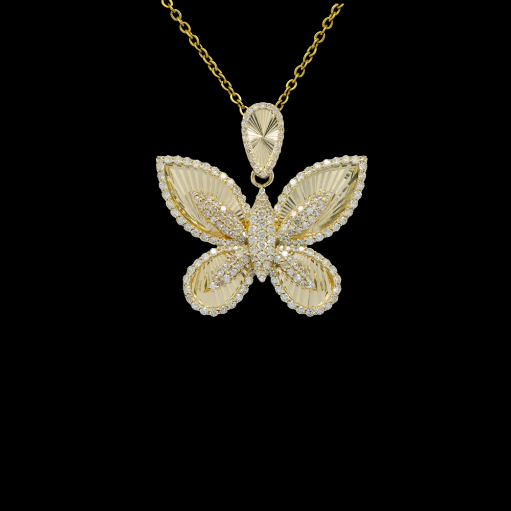 10k Diamond Butterfly Pendant 1.4 ctw (Copy)