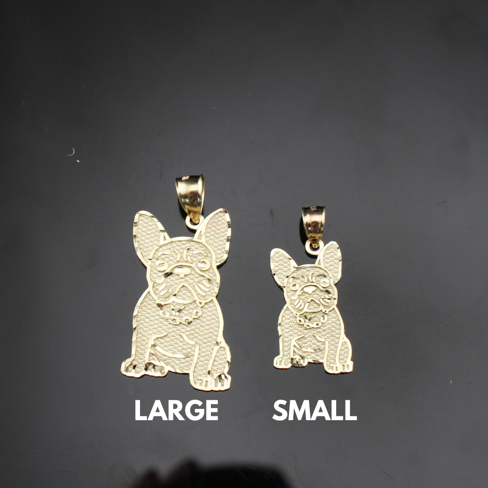 10K Real Gold Bulldog Pendant