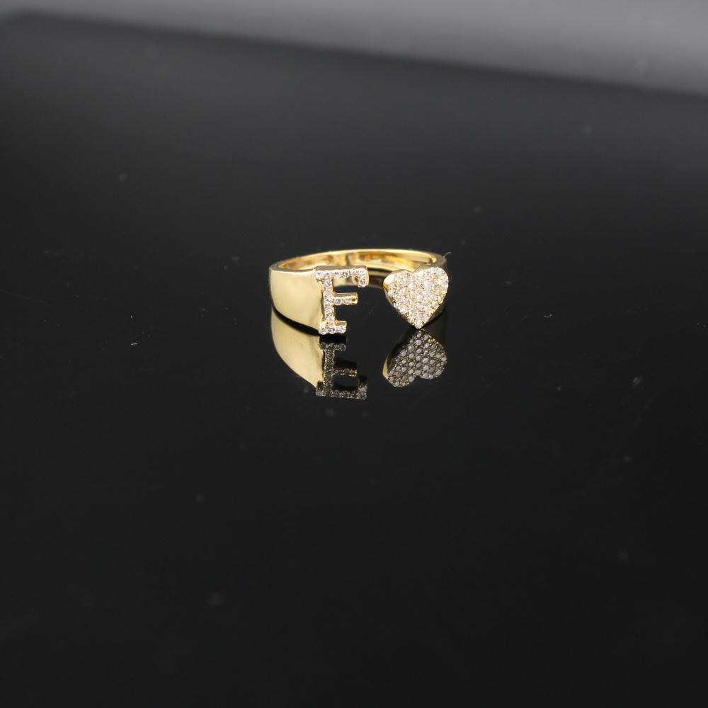 10K Diamond Initial Rings (Multiple Letters)