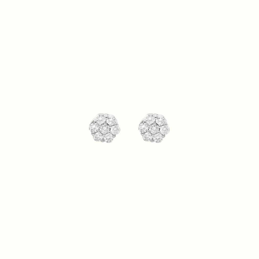 10k Diamond Round Studs