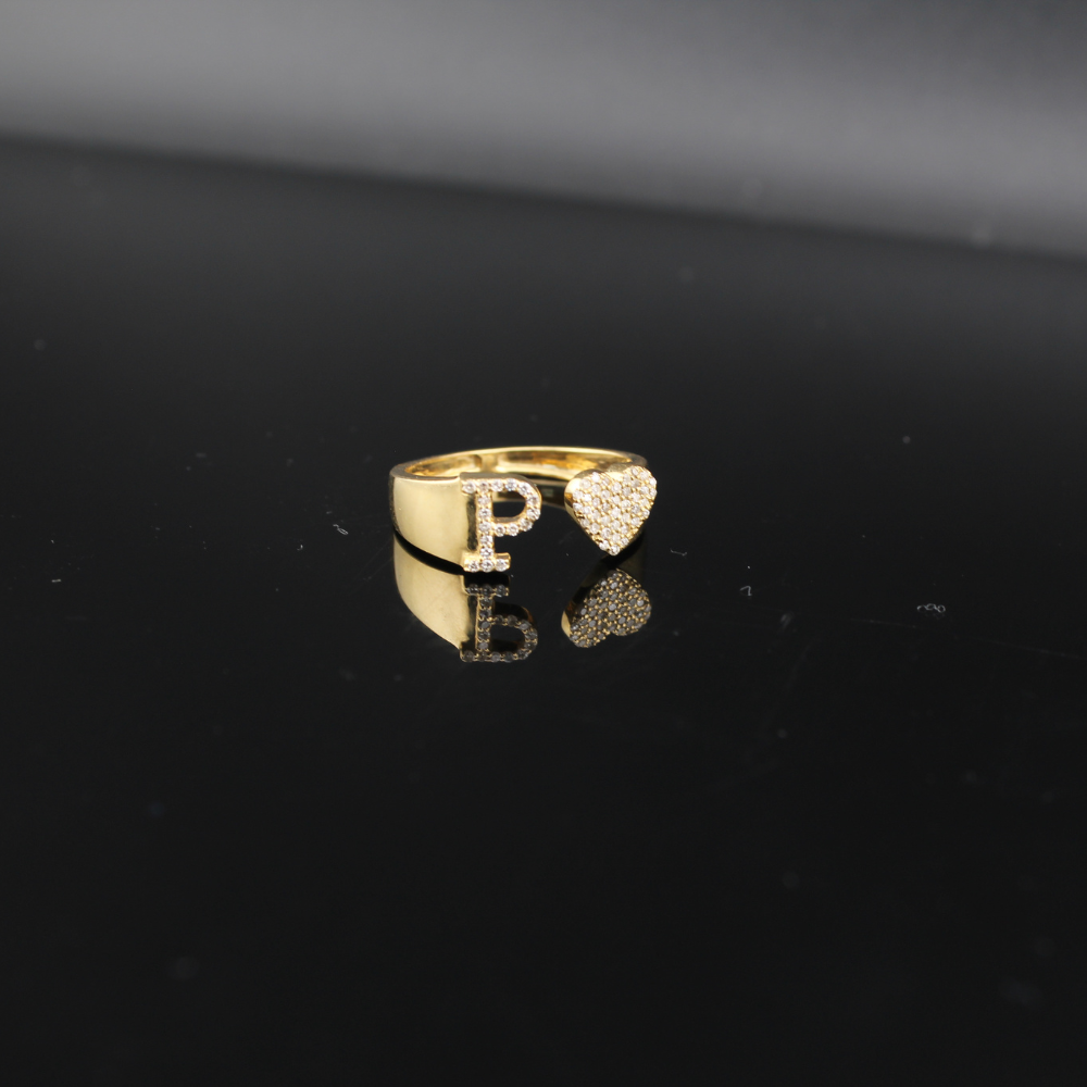 10K Diamond Initial Rings (Multiple Letters)