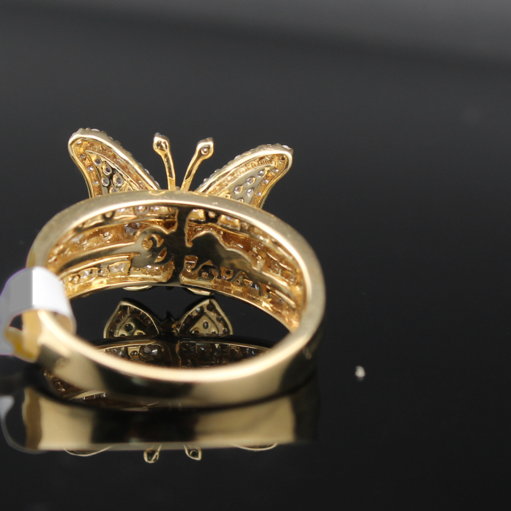 10K Diamond Butterfly Ring
