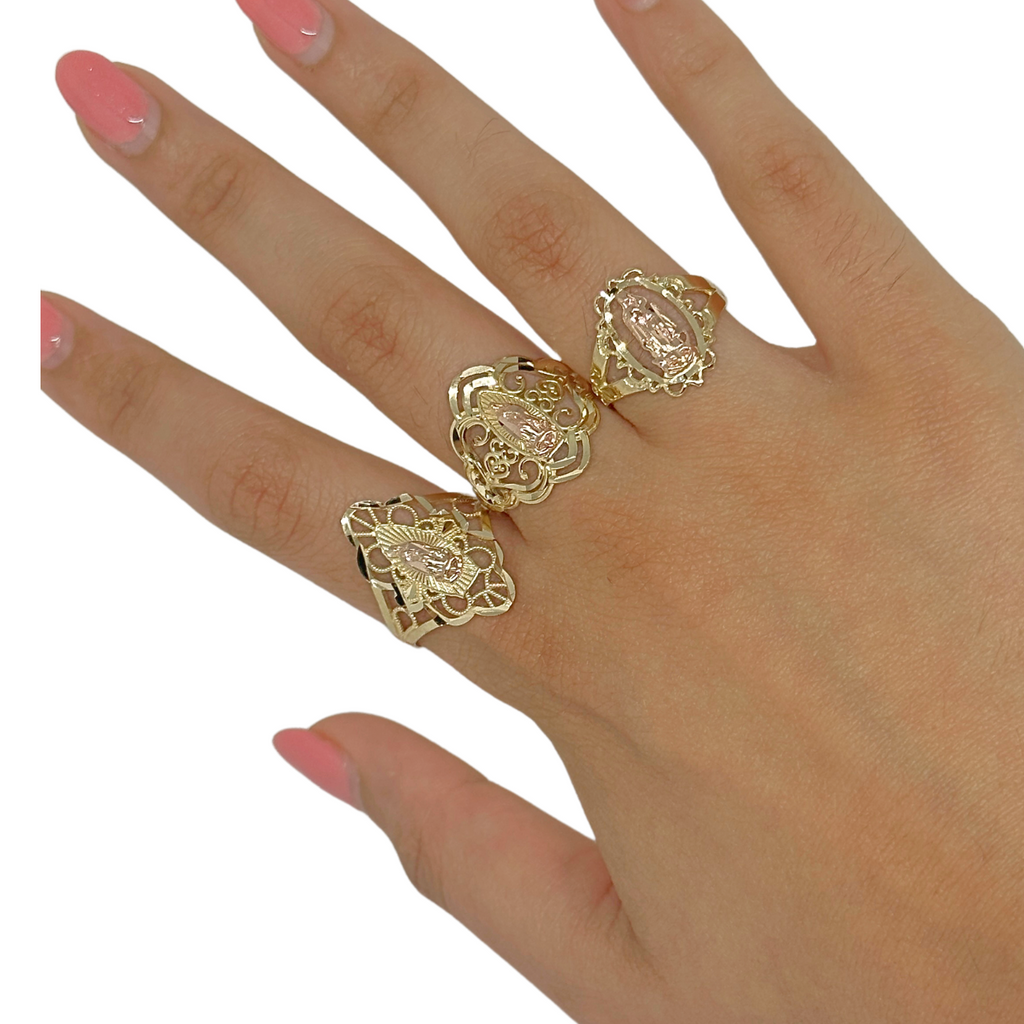 10K Virgin Mary Ring Rose Gold & Gold
