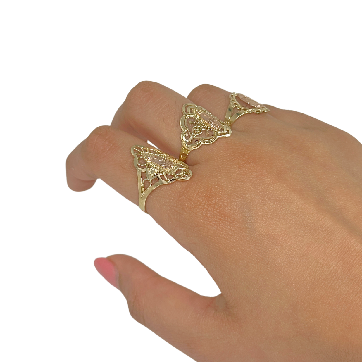 10K Virgin Mary Ring Rose Gold & Gold
