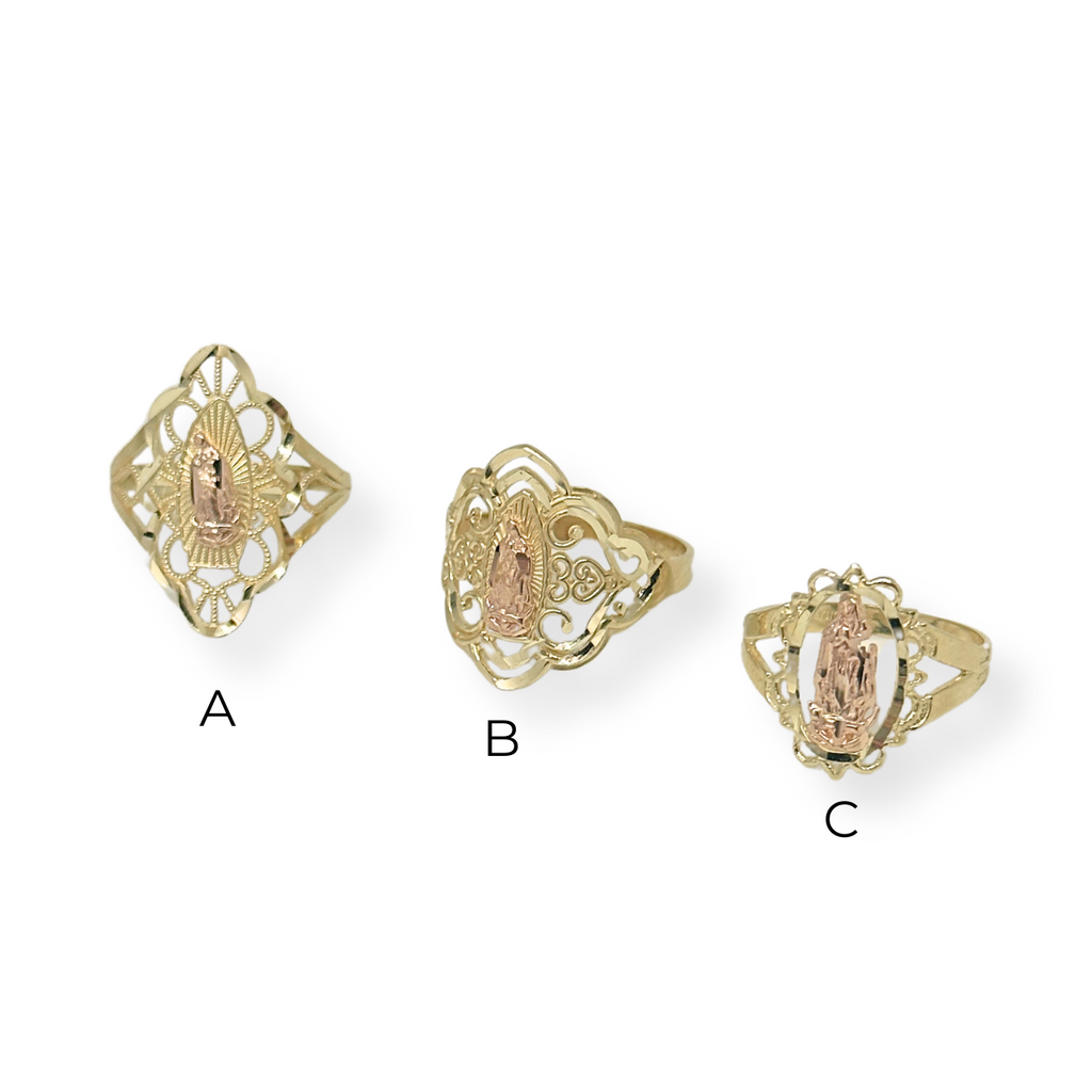 10K Virgin Mary Ring Rose Gold & Gold