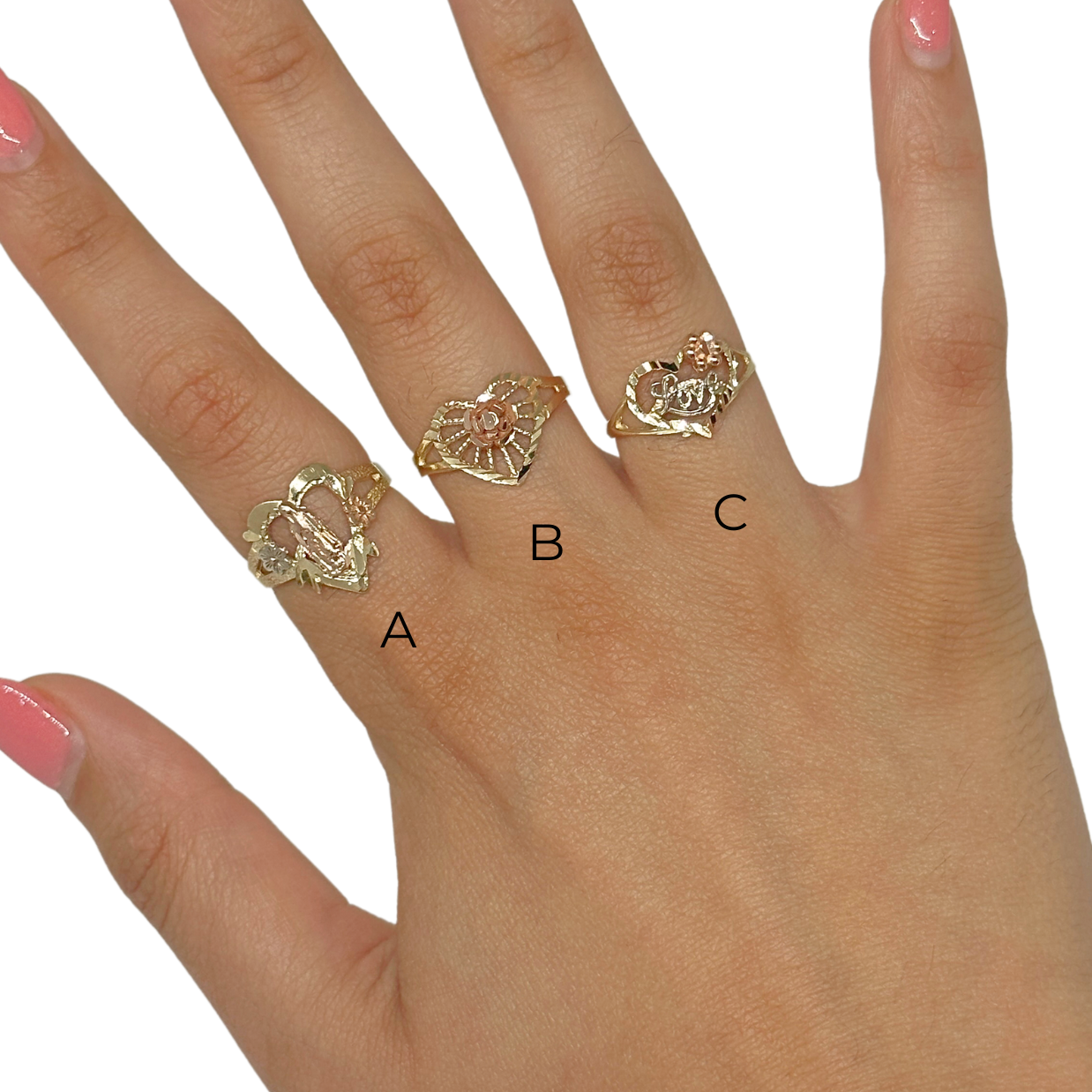 10K Gold Love Heart Rings