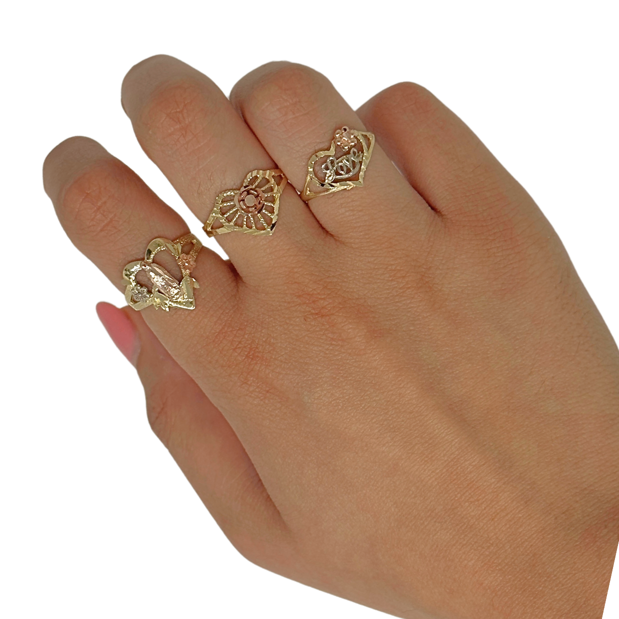 10K Gold Love Heart Rings