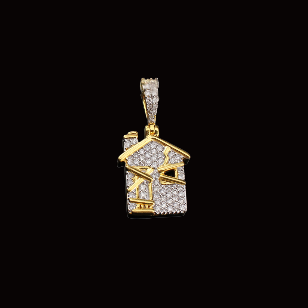 10K Diamond Trap House Pendant