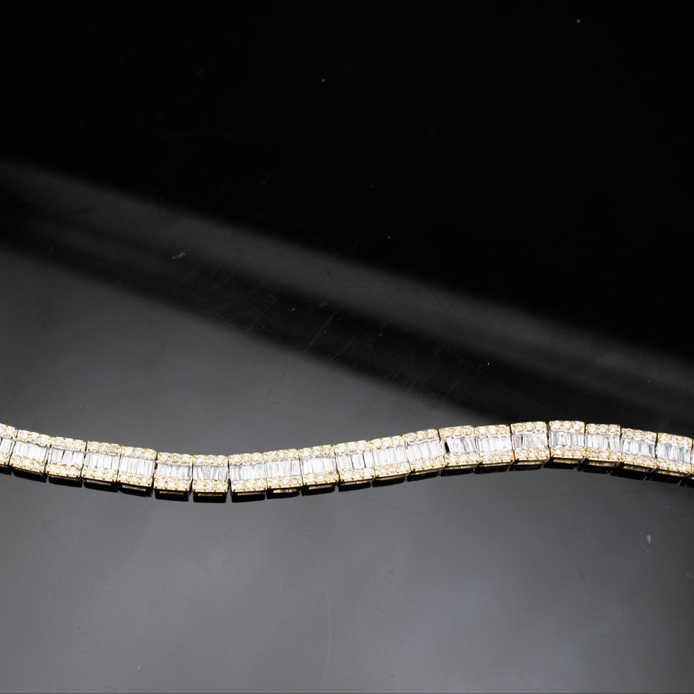 10K Diamond Baguette Bracelet 3.6 ctw