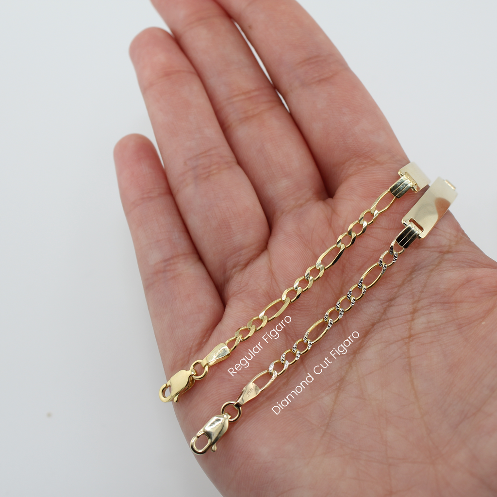 10K Figaro Baby ID Bracelet