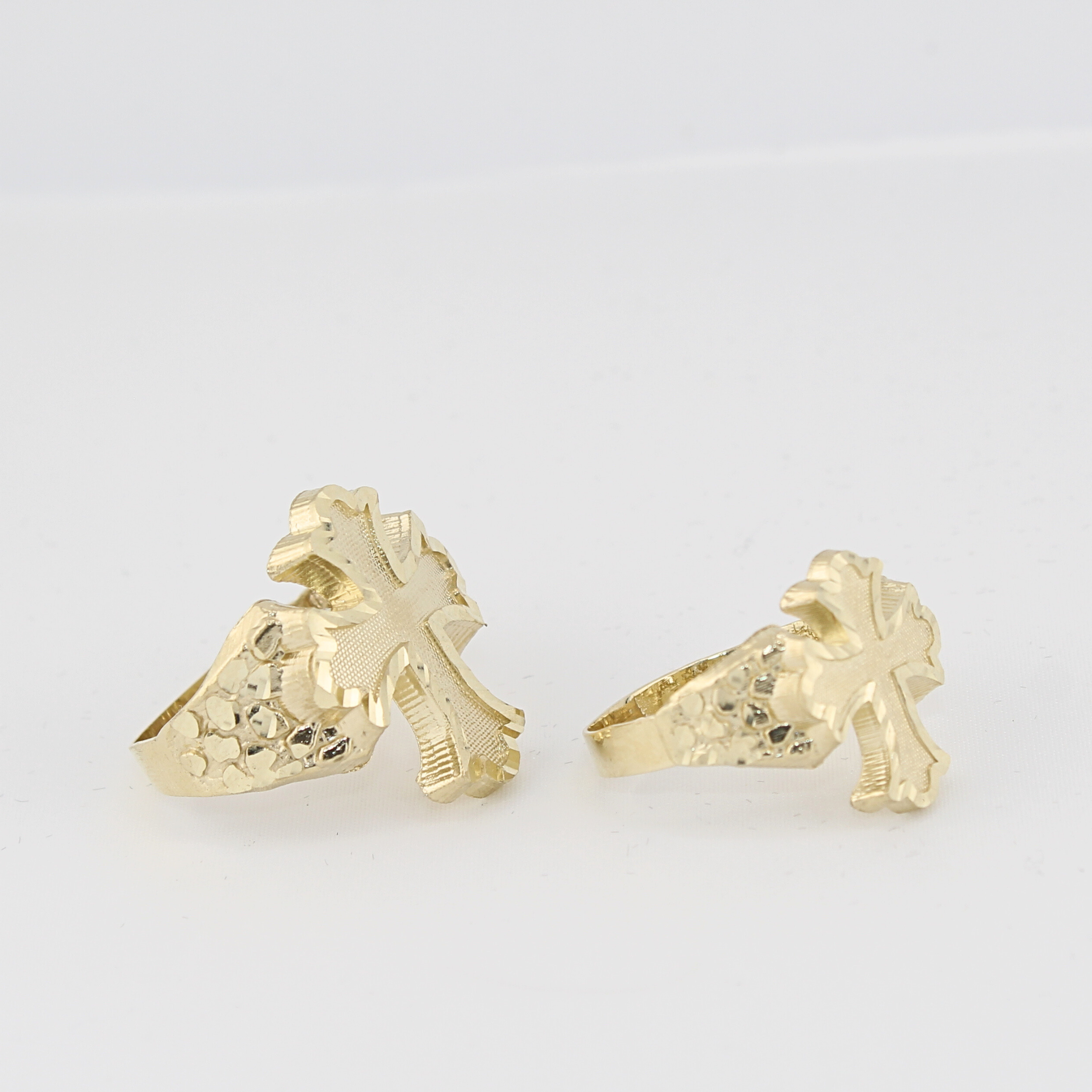 10K Cross Nugget Ring
