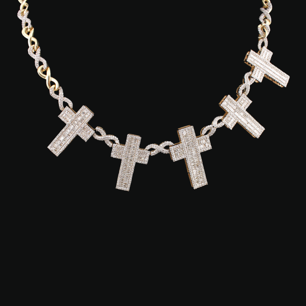 14K Diamond Cross & Infinity Chain