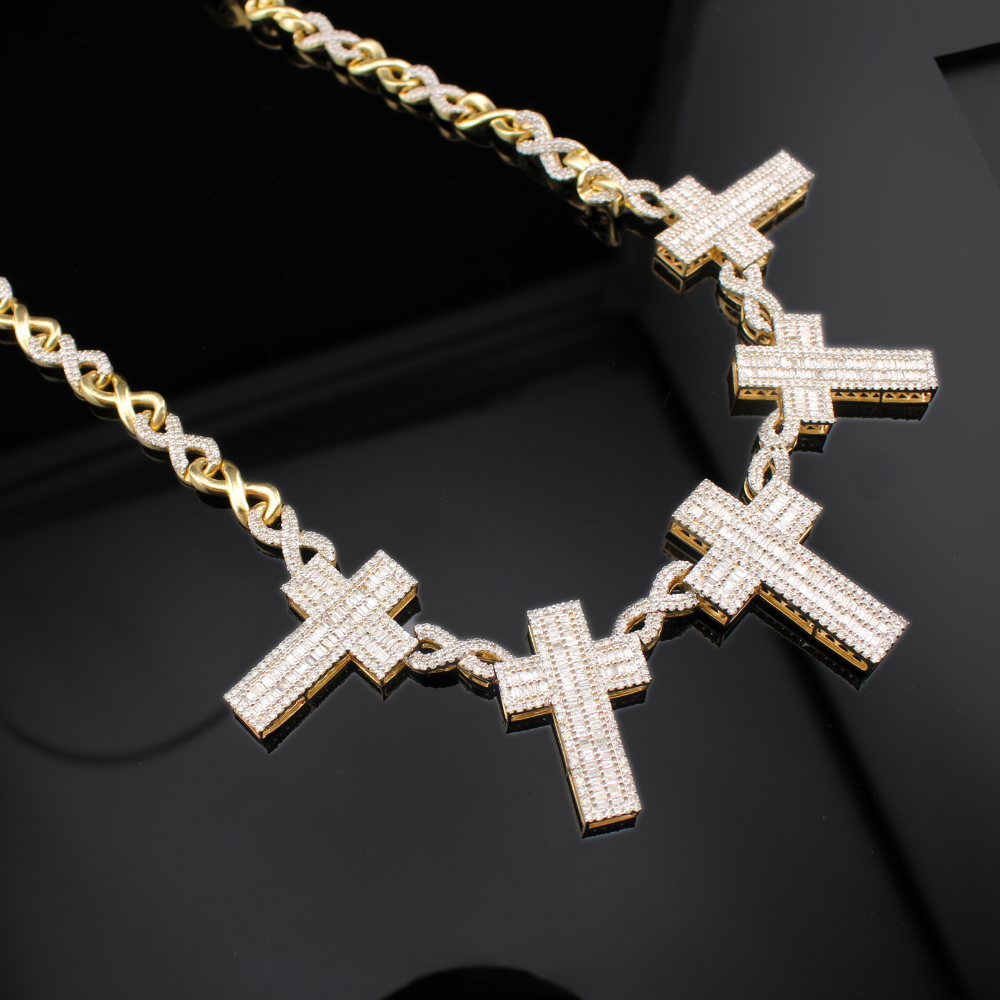 14K Diamond Cross & Infinity Chain