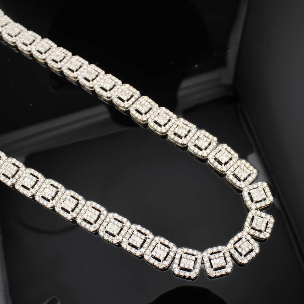 10K Diamond Bagguette Chain
