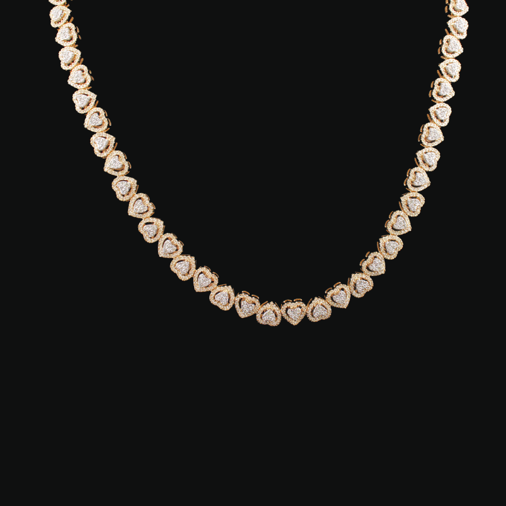 10K Diamond Heart Chain
