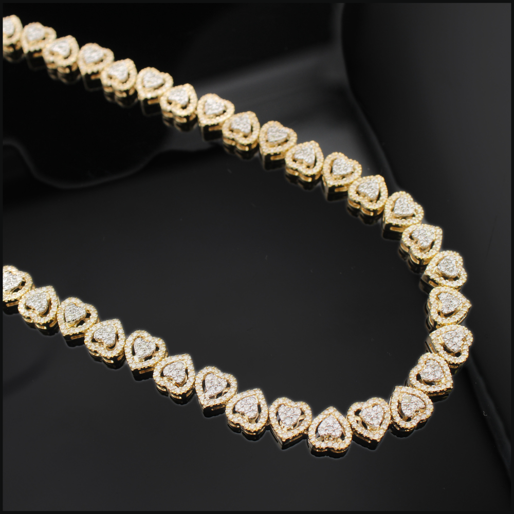 10K Diamond Heart Chain