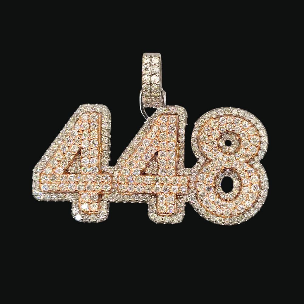 10K "448" Diamond Pendant Rose & White Gold