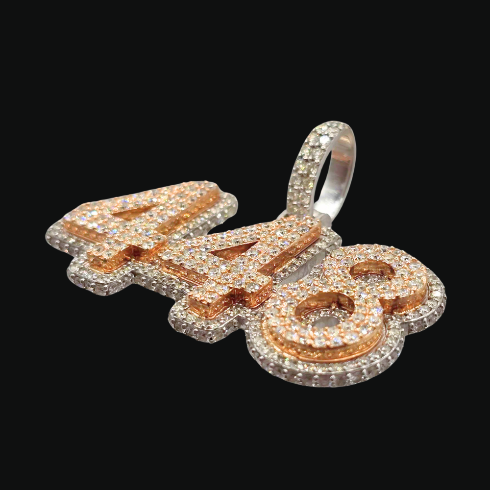 10K "448" Diamond Pendant Rose & White Gold