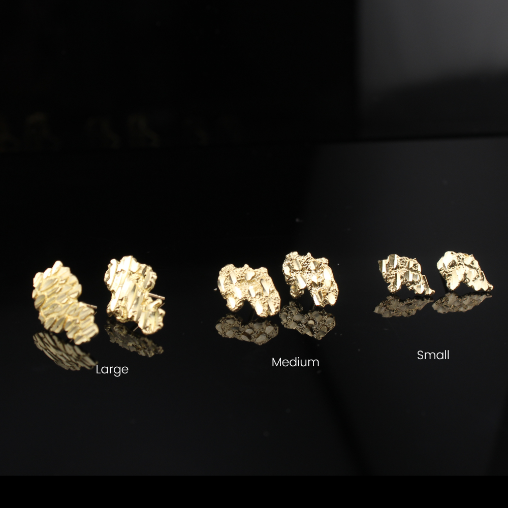 10k Yellow Gold Nugget Studs
