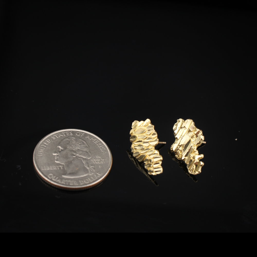 10k Yellow Gold Nugget Studs