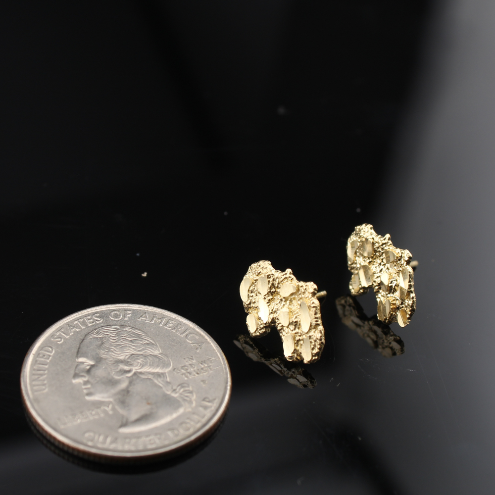 10k Yellow Gold Nugget Studs