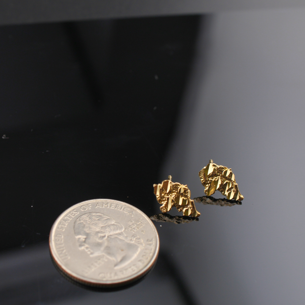 10k Yellow Gold Nugget Studs